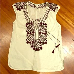 JCrew embroidered top
